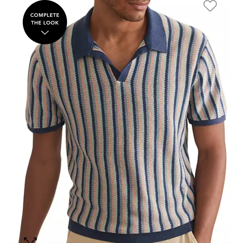 Marine LayerLiam Textured Polo Sweater - L
